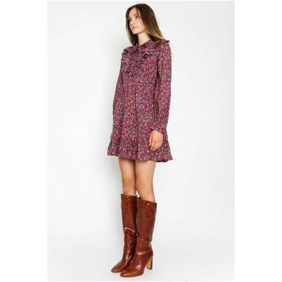 💕BANJANAN💕 Liberty Dress ~ Hedgehog Boysenberry Print Medium M NWT - Picture 6 of 15